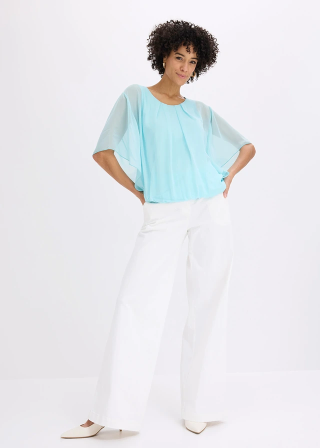 Chiffon blouse met ondershirt