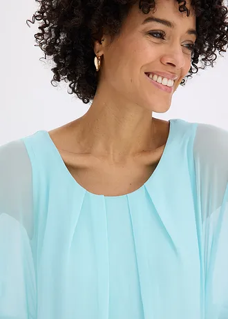 Chiffon blouse met ondershirt • aquablauw • bonprix online shop