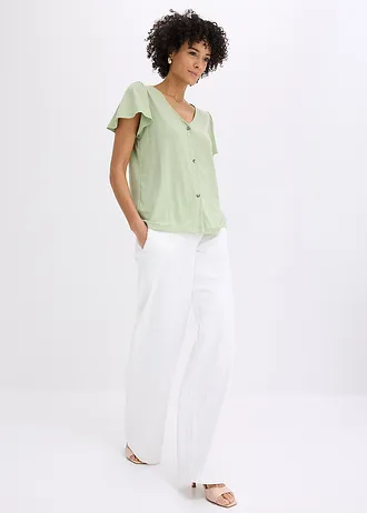 T-shirt boutonné, Couleur: vert pâle