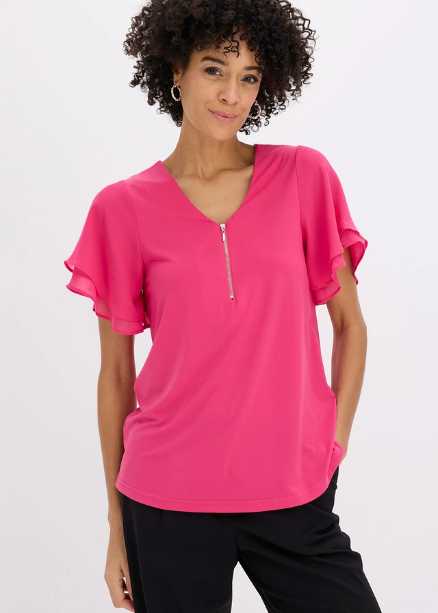 T-shirt avec manches en mousseline • fuchsia • product-page.page-title-suffix