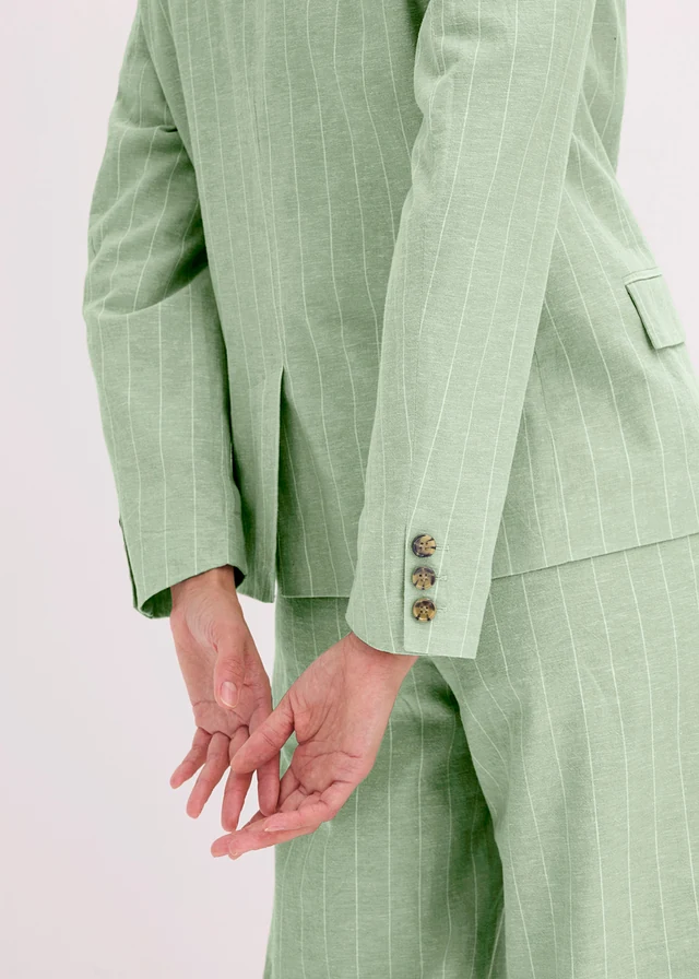 Blazer met linnen • grijsgroen/wolwit gestreept • product-page.page-title-suffix