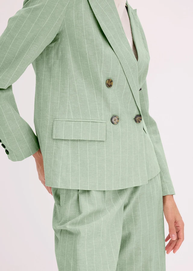 Blazer met linnen • grijsgroen/wolwit gestreept • product-page.page-title-suffix