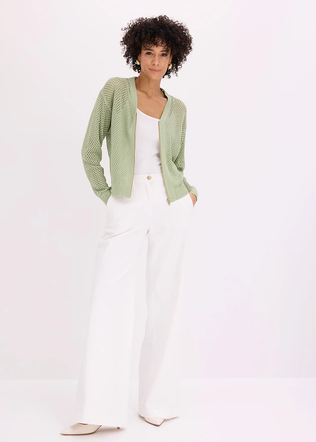 Gebreid vest, Kleur: grijsgroen/metallic
