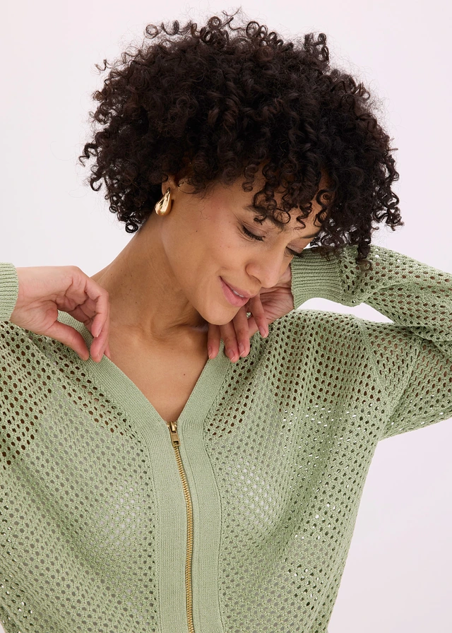 Gilet en maille • vert pâle/métallisé • product-page.page-title-suffix
