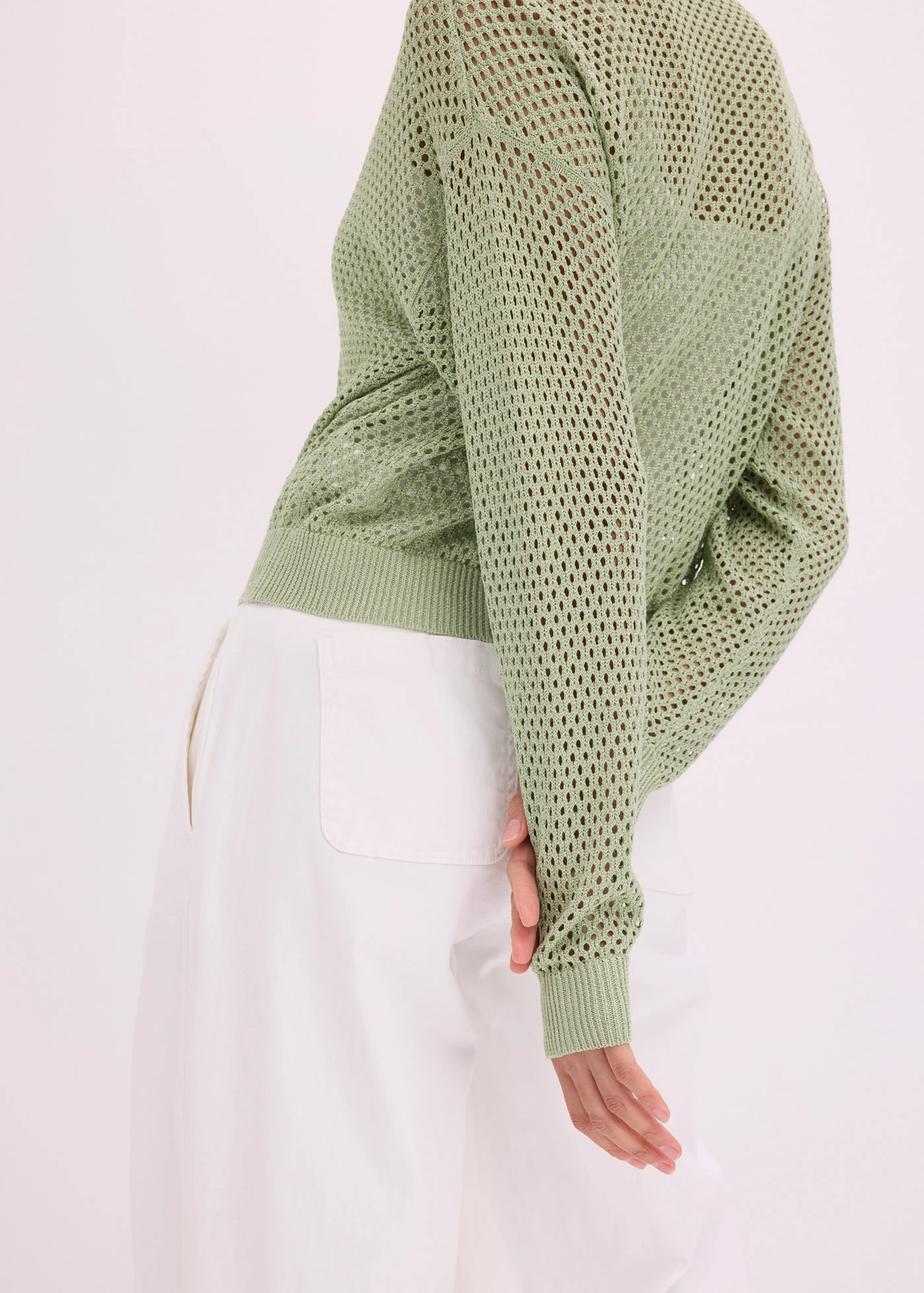 Gilet en maille • vert pâle/métallisé • Boutique bonprix