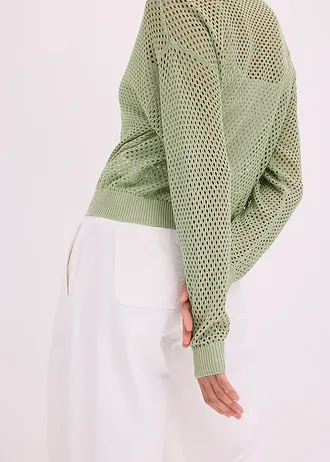 Jachetă tricotată • verde pal/metalic • magazin bonprix