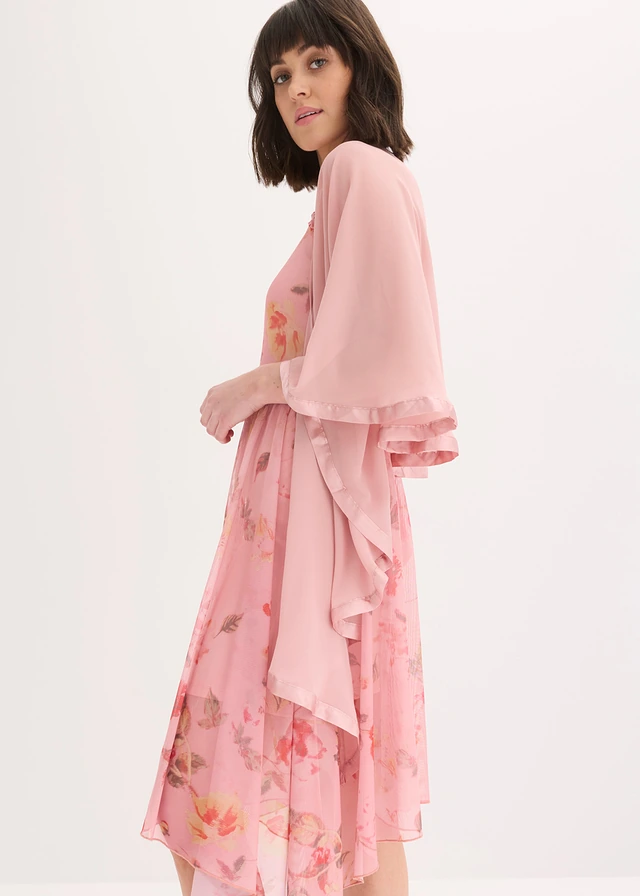 Poncho-écharpe avec détail en satin • rose cendré • product-page.page-title-suffix