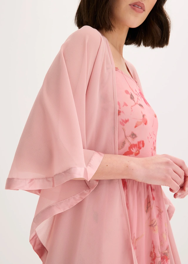 Poncho-écharpe avec détail en satin • rose cendré • product-page.page-title-suffix