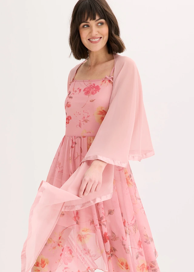 Poncho-écharpe avec détail en satin • rose cendré • product-page.page-title-suffix
