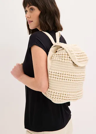 Sac à dos en macramé • beige naturel • Boutique bonprix