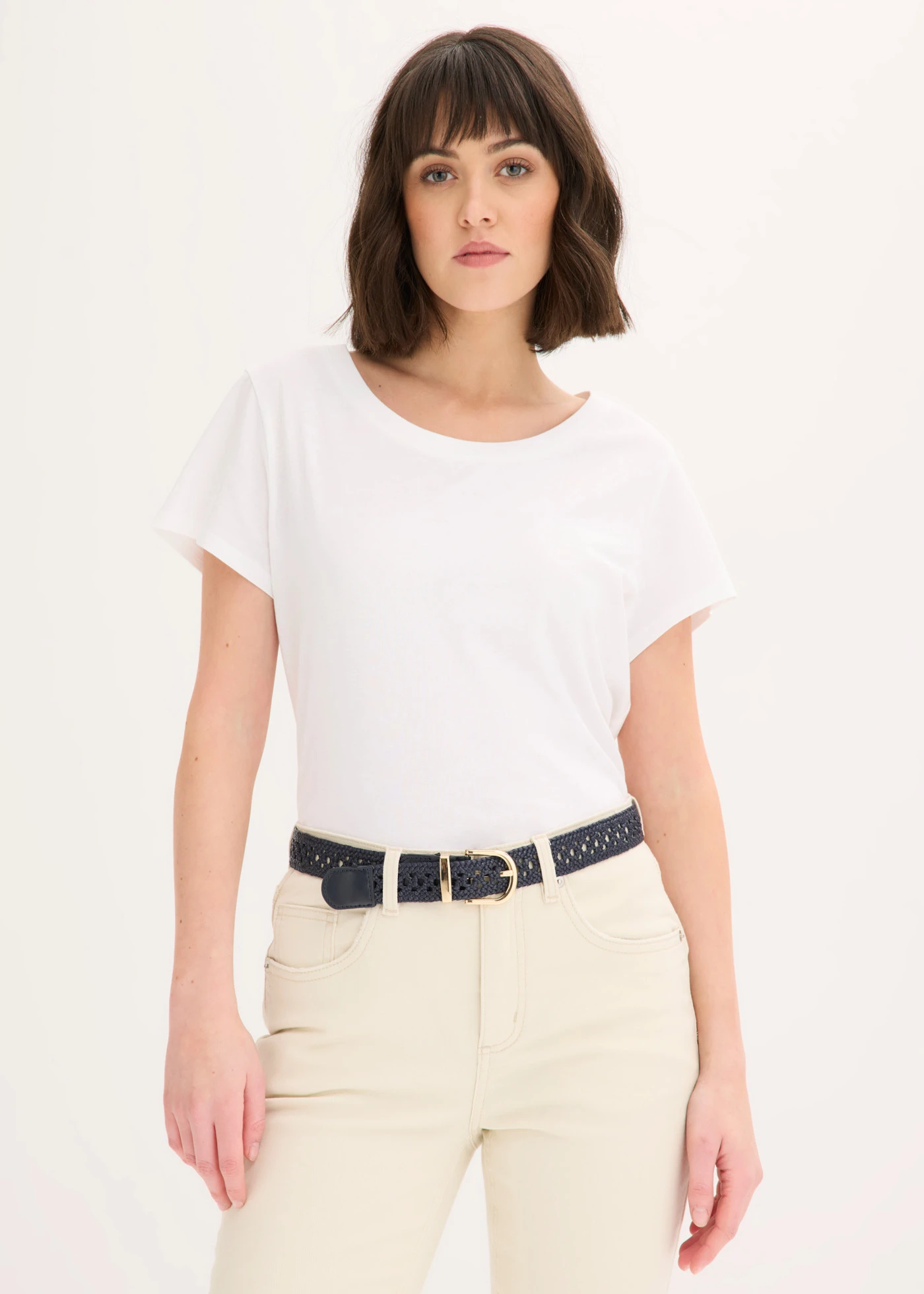 Ceinture tressée à boucle classique • bleu foncé/couleur dorée • Boutique bonprix