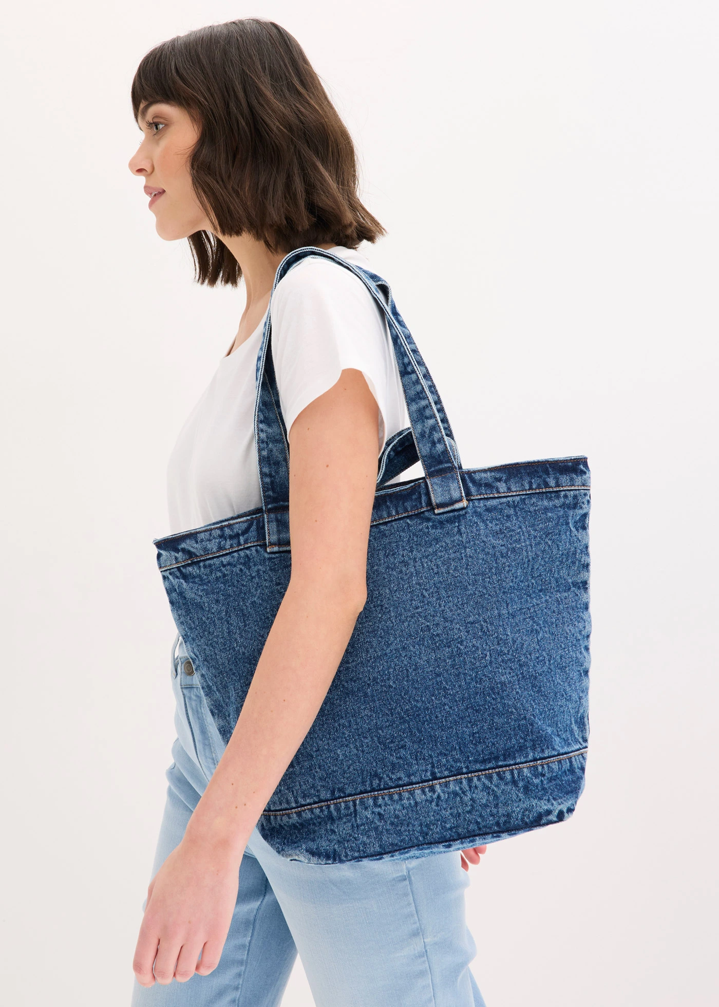 Denim shopper • lichtblauw denim • bonprix online shop