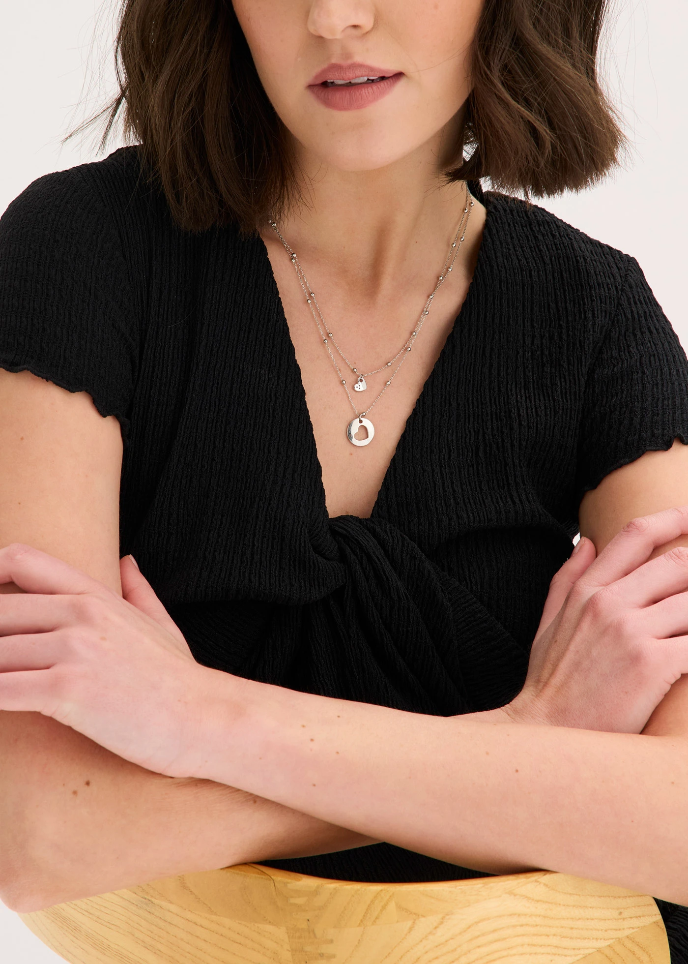 Colliers (ens. 2 pces) avec pendentifs cœurs • couleur argenté rhodié • Boutique bonprix