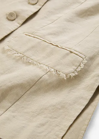 Kostuumgilet van puur linnen • lichtsand • bonprix online shop