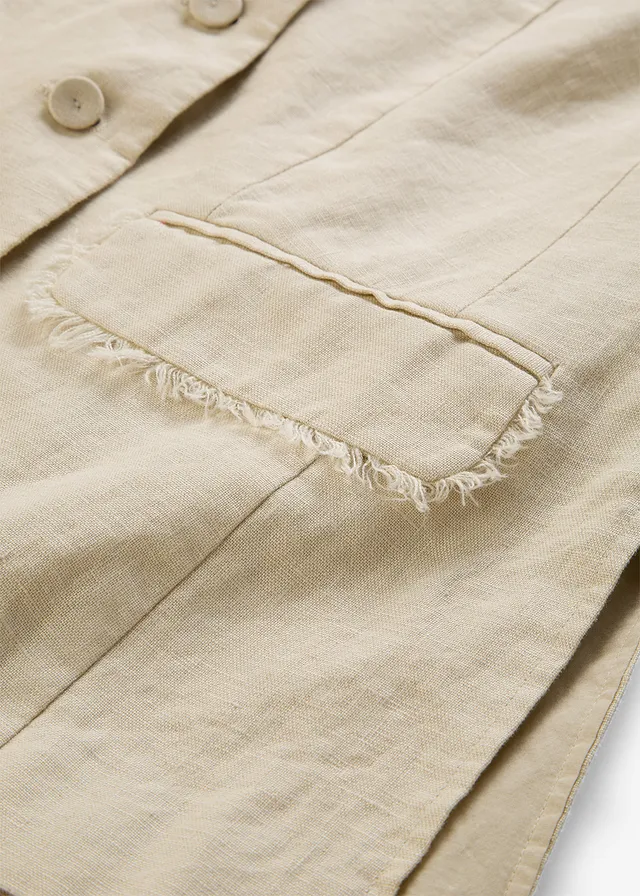 Veste de costume sans manches 100% lin • sable clair • product-page.page-title-suffix