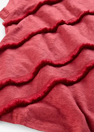 T-shirt 100% lin avec application • rouge cerise • Boutique bonprix