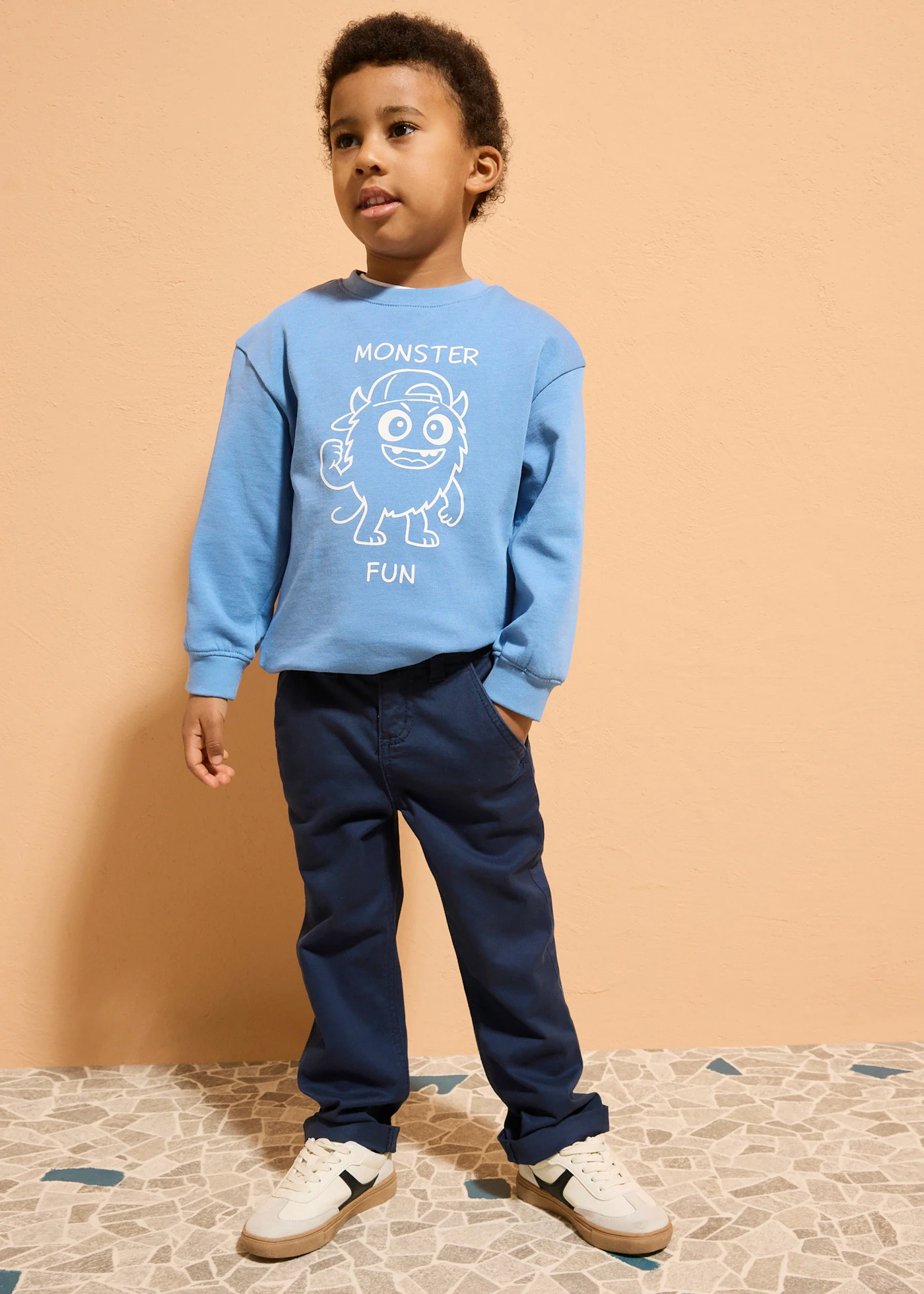 Slim Fit chino broek met verstelbare band, straight • donkerblauw • bonprix online shop