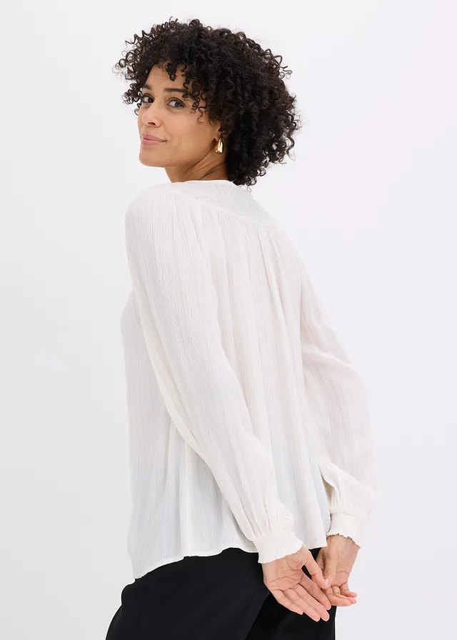Tuniek met borduursel, Kleur: wit-metallic goud