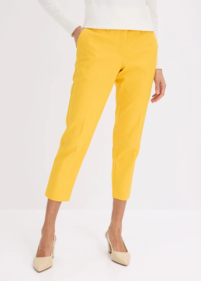 Zakelijke 7/8 pantalon, Kleur: saffraangeel