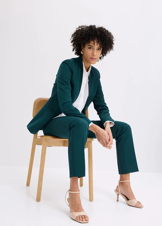 Costum cu pantaloni (set/2 piese) • verde profund • magazin bonprix