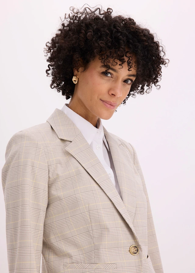 Glencheck blazer • lichtgeel/lichtsand geruit • product-page.page-title-suffix