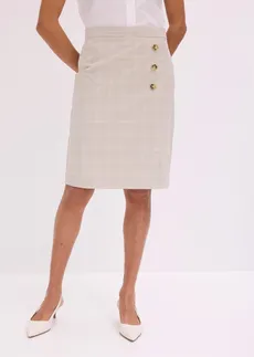 Spódnica ołówkowa w kratę, kolor: jasnożółty-jasny piaskowy w kratę