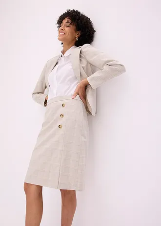 Kockás ceruza szoknya • világossárga/világos homok kockás • bonprix áruház