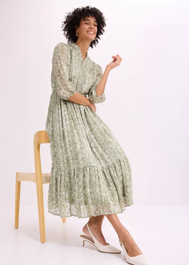 Robe en mousseline • vert pâle floral • product-page.page-title-suffix