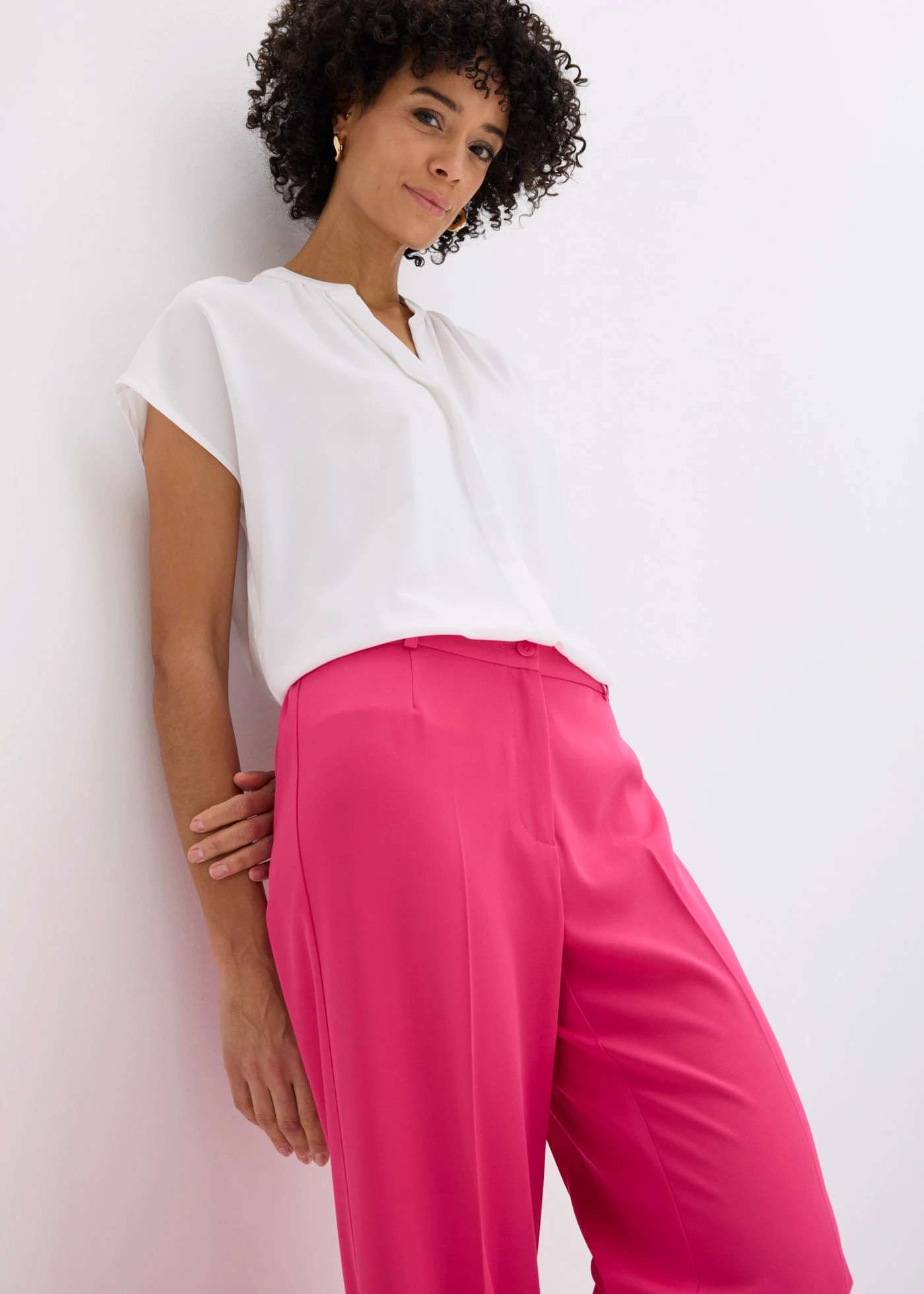 Pantaloni marlene cu talie comodă • roz pinklady • magazin bonprix