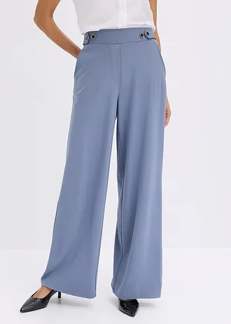 Pantalon en jersey à patte décorative • bleu fumé • Boutique bonprix