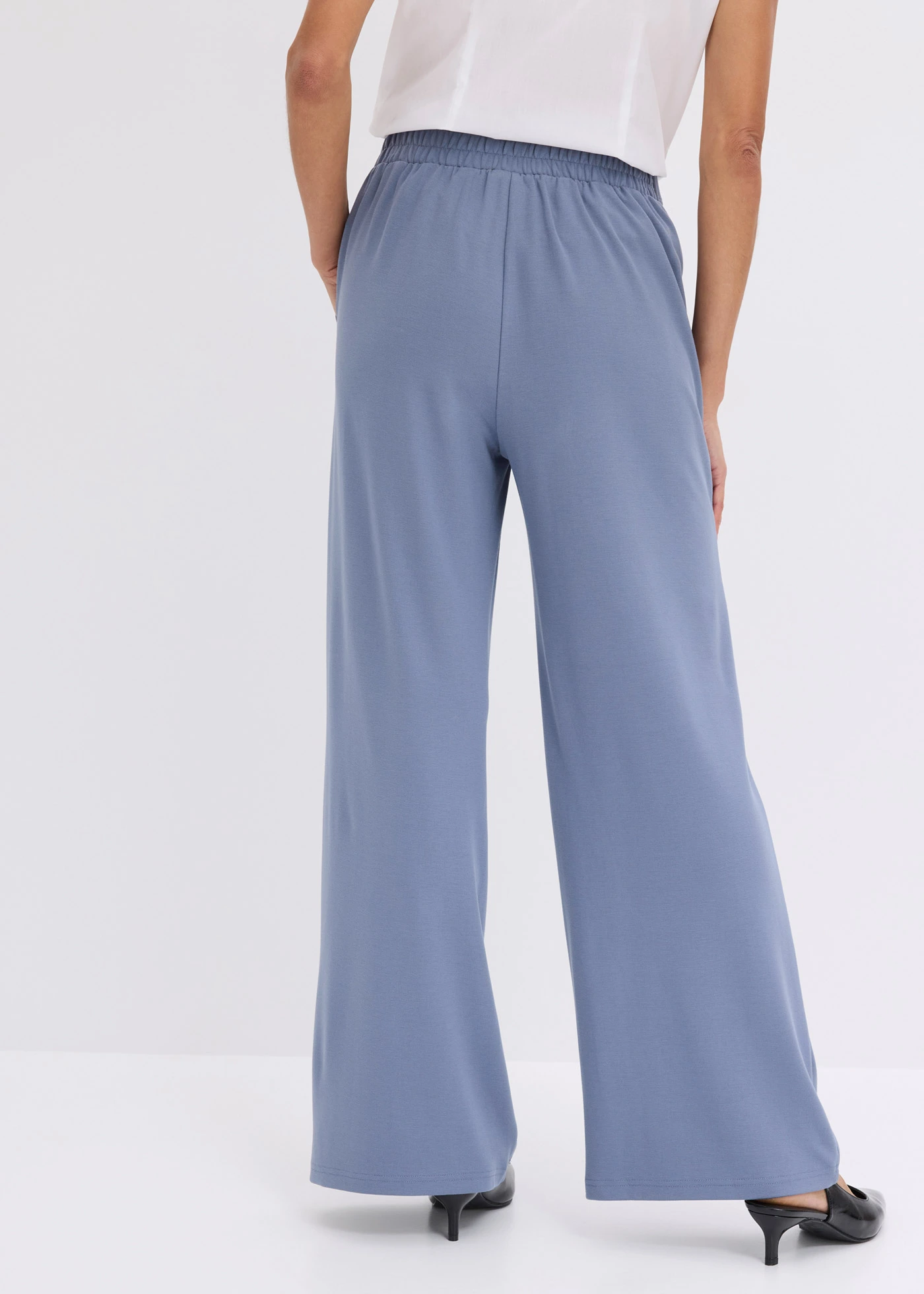 Pantaloni din jerse cu benzi decorative • albastru fumuriu • magazin bonprix