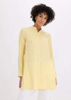 Lange blouse van viscose, Kleur: lichtgeel
