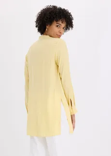 Lange blouse van viscose, Kleur: lichtgeel