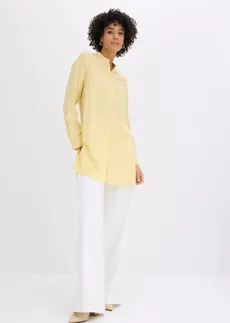 Lange blouse van viscose, Kleur: lichtgeel