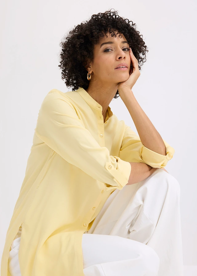 Chemisier long en viscose • jaune clair • product-page.page-title-suffix