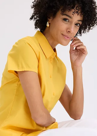 Popeline blouse met korte mouwen • saffraangeel • bonprix online shop