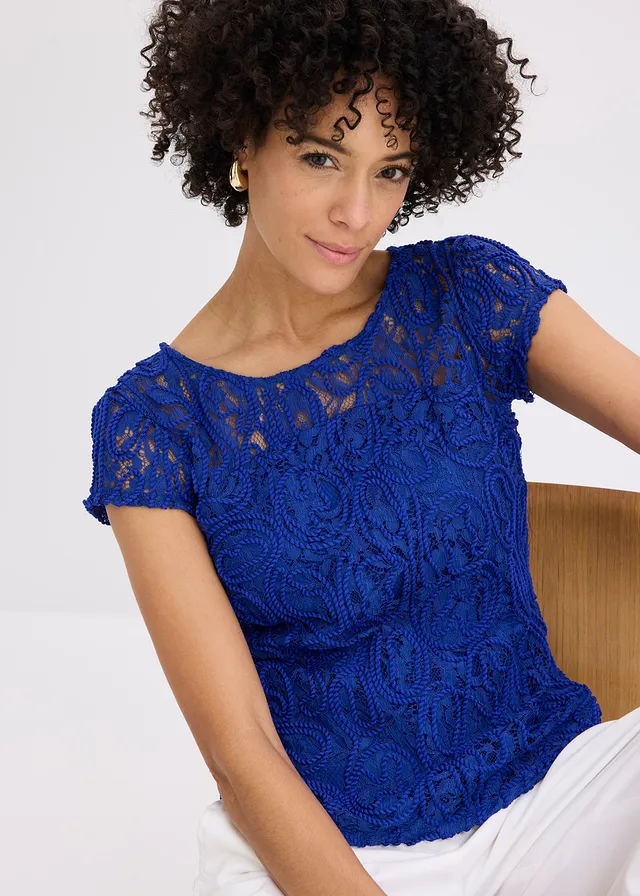 Kanten blouse • kobaltblauw • product-page.page-title-suffix