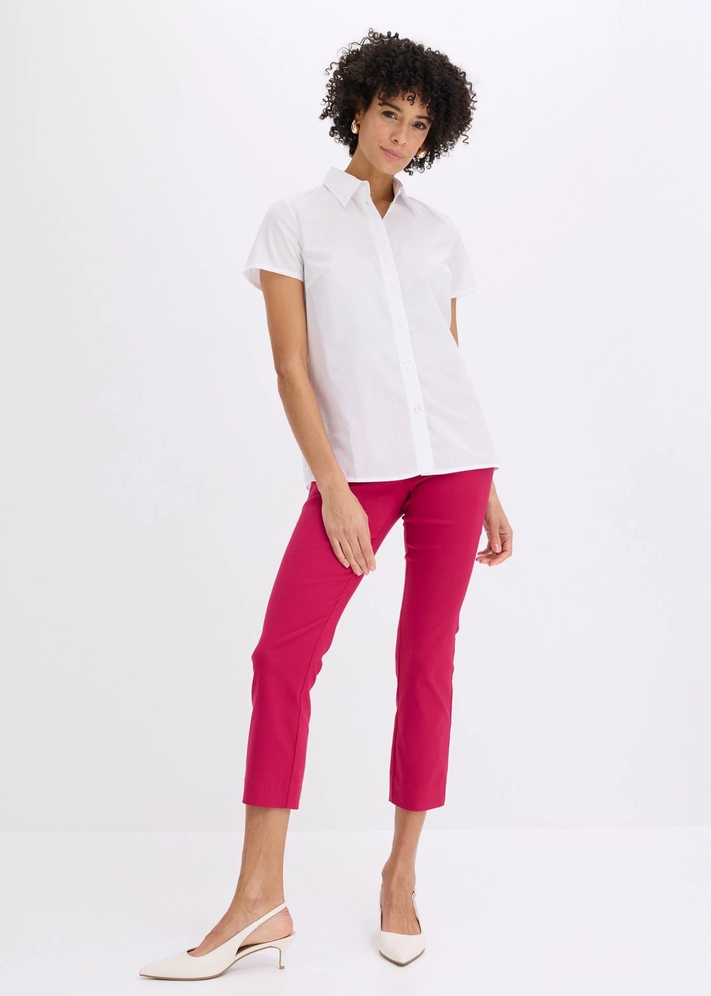 Pantalon 7/8 en bengaline • magenta • Boutique bonprix
