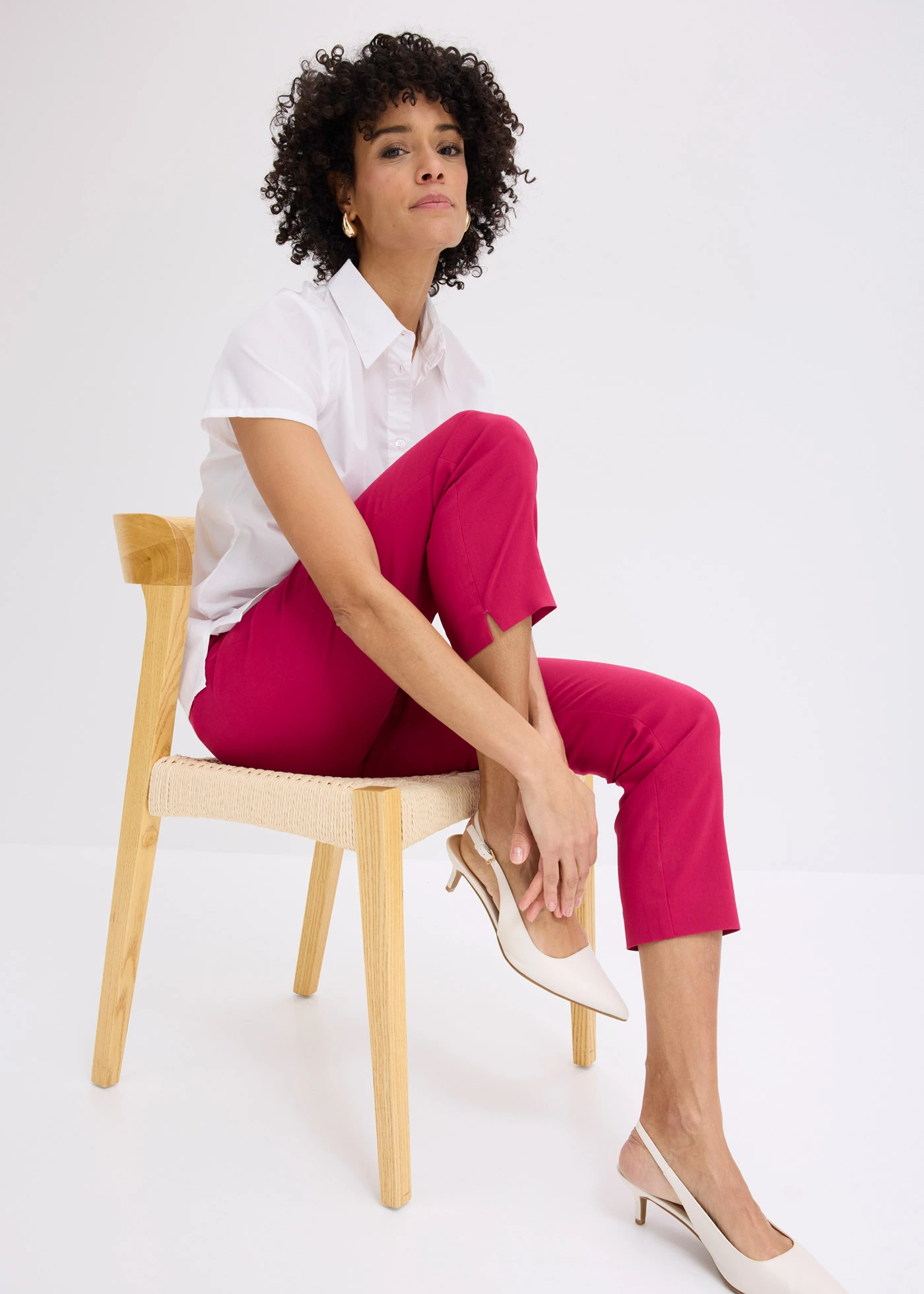 Pantalon 7/8 en bengaline • magenta • Boutique bonprix