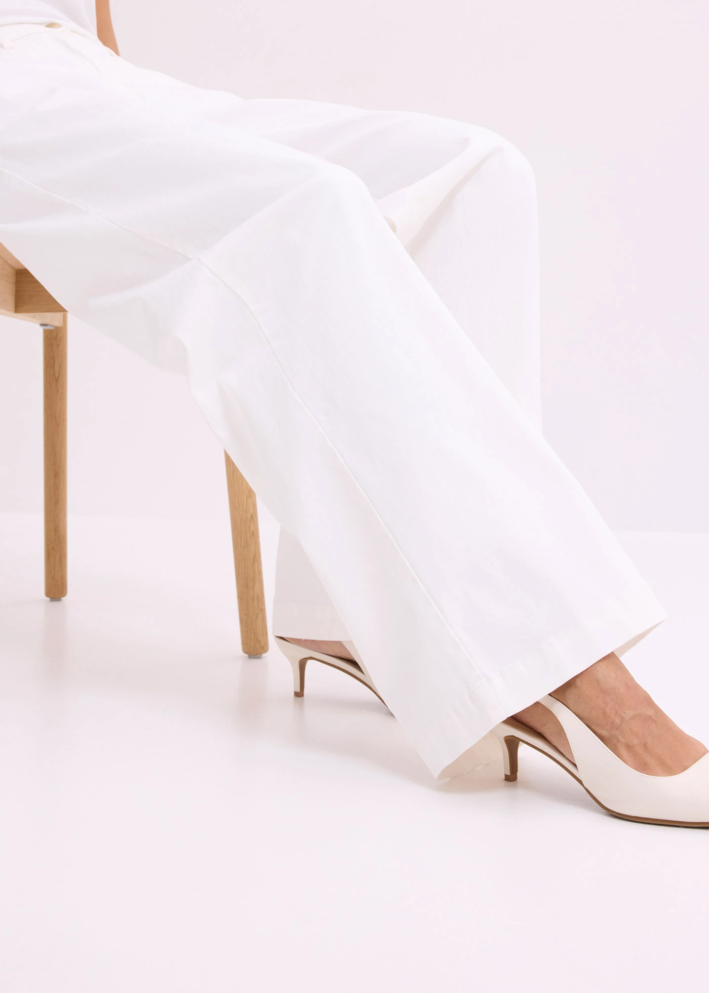 Kalhoty Wide Leg se strečem • bílá • bonprix obchod