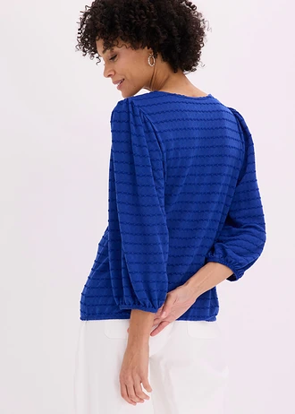 Bluză tip tunică din material texturat • albastru-cobalt • magazin bonprix