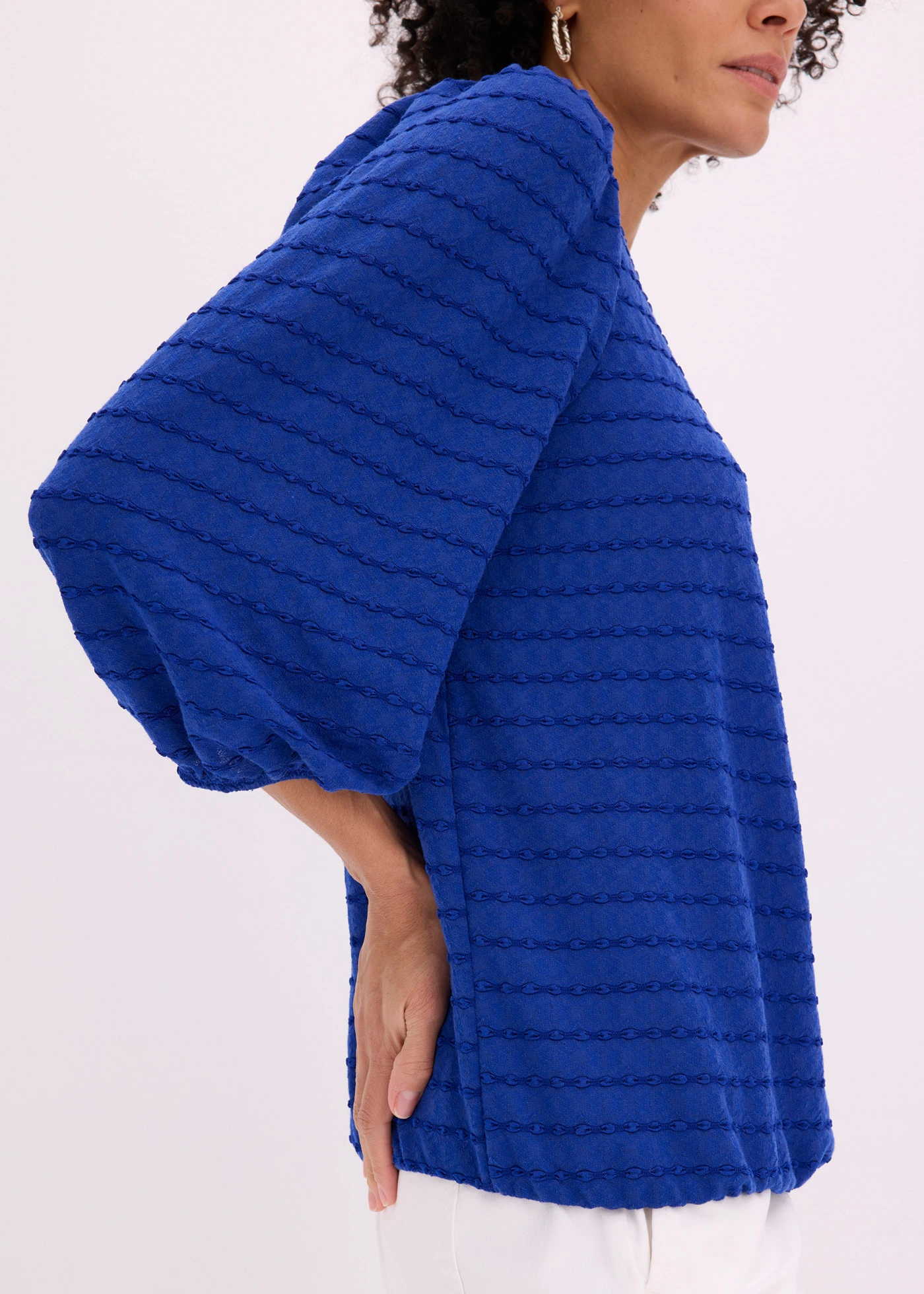 Tunique en jersey texturé • bleu cobalt • Boutique bonprix