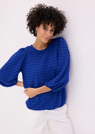 Bluză tip tunică din material texturat • albastru-cobalt • magazin bonprix