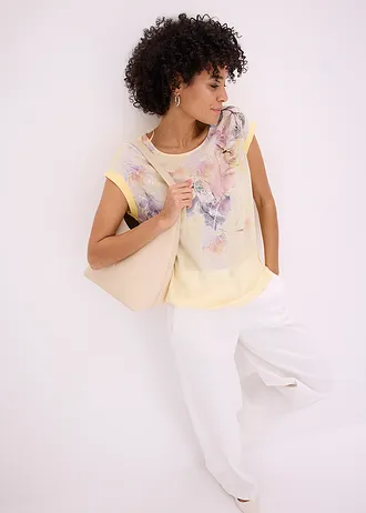 Blouse • lichtgeel gebloemd • bonprix online shop