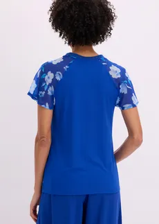 Shirt met chiffon mouwen • kobaltblauw/lichtblauw/middenblauw • bonprix online shop