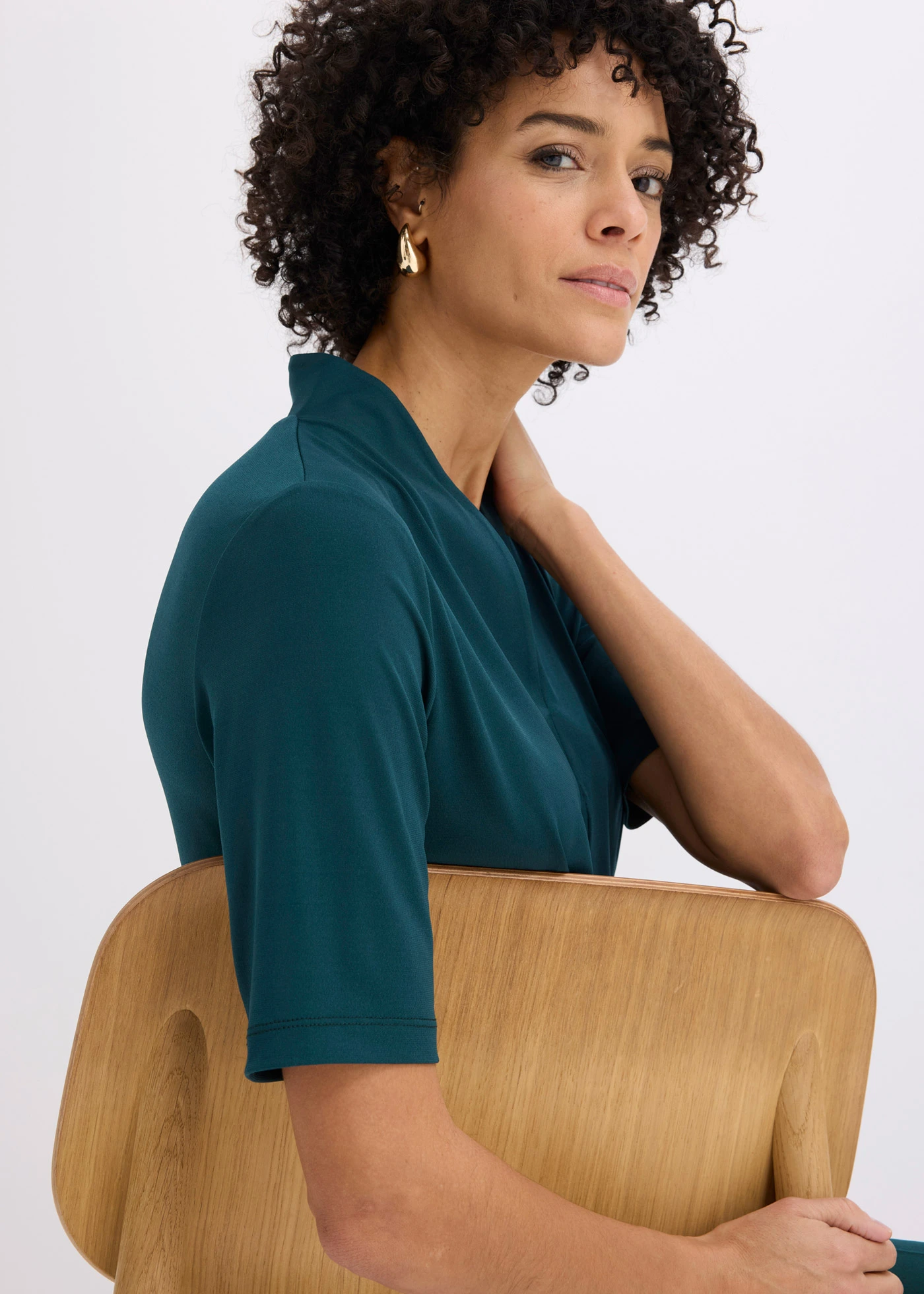 Shirt met een kelkkraag • diepgroen • bonprix online shop