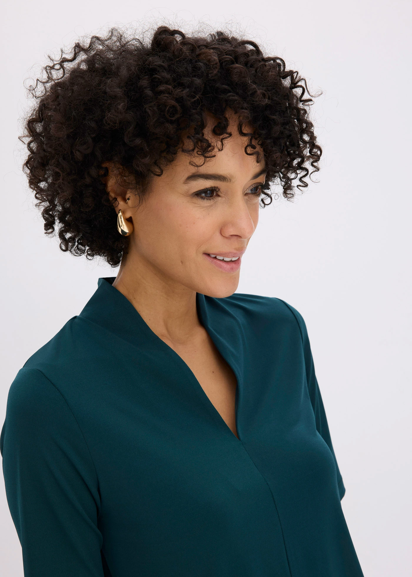 Shirt met een kelkkraag • diepgroen • bonprix online shop