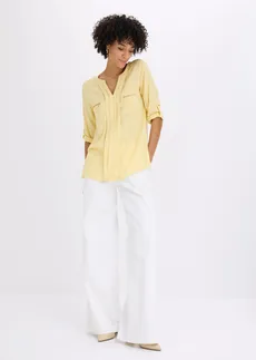 Blouse en viscose fluide, Couleur: jaune pastel