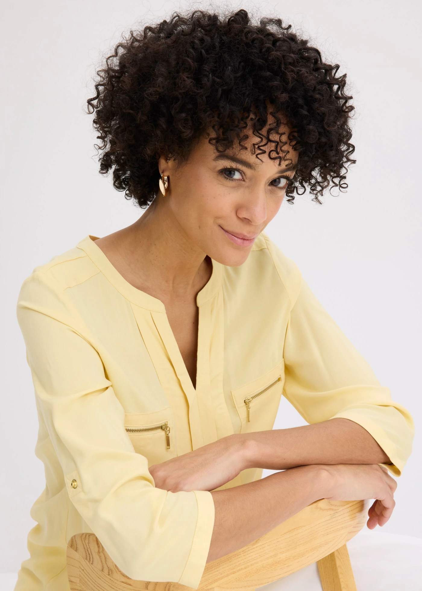 Tuniekblouse van soepele viscose • pastelgeel • bonprix online shop