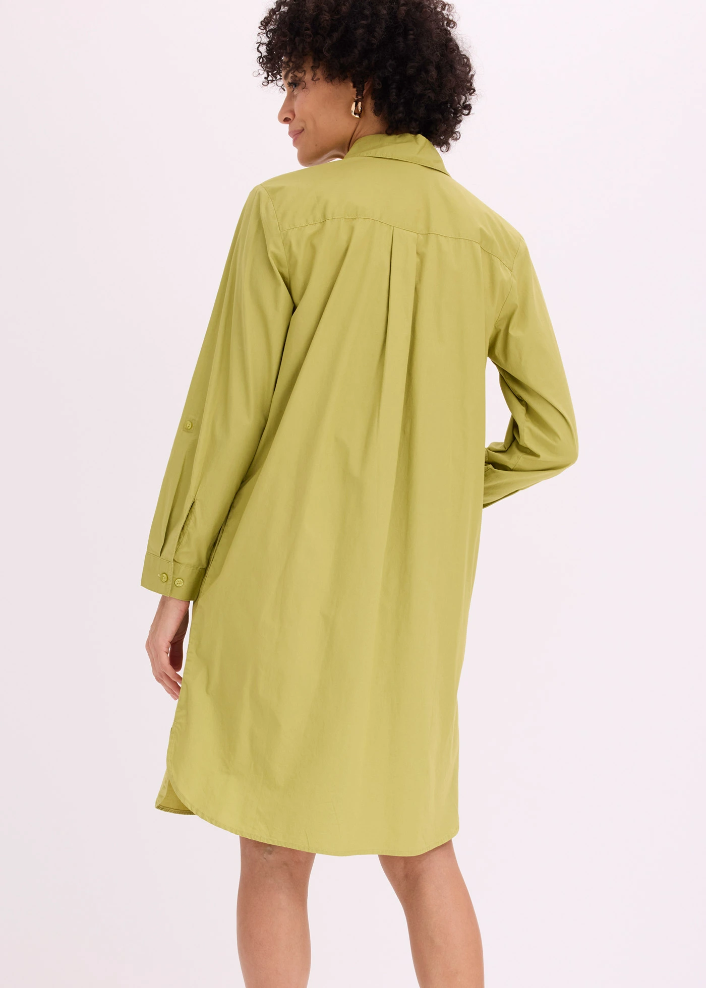 Robe-chemise en popeline de coton • vert cactus • Boutique bonprix